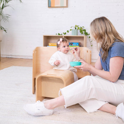 ECR4Kids My First Meal Pal Stainless Steel Spoons, Toddler Silverware, White, Light Grey, 3-Pack