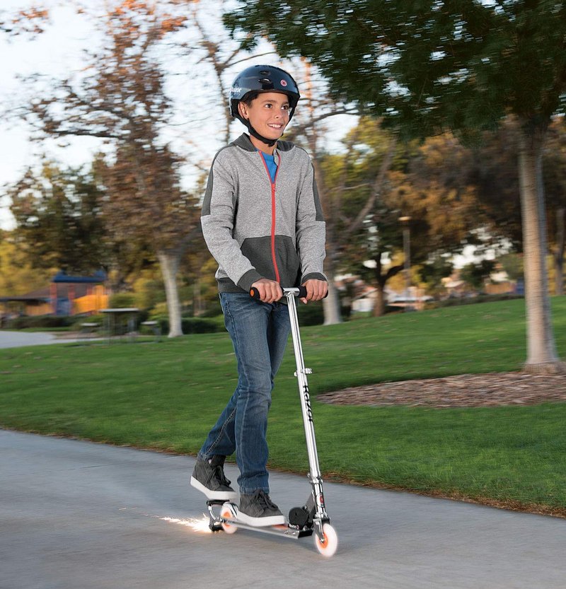 Razor Spark Ultra Kick Scooter for Kids Ages 8+ - Spark Bar, Ultra Bright LED Wheels, Rear-Fender Brake, Adjustable Handlebars, for Riders up to 143 lbs