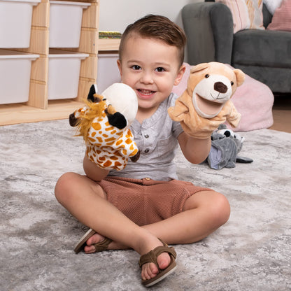 JOYIN Animal Friends Deluxe Kids Hand Puppets with Working Mouth (Pack of 6) for Imaginative Play, Show Theater, Easter/Birthday Party Supplies
