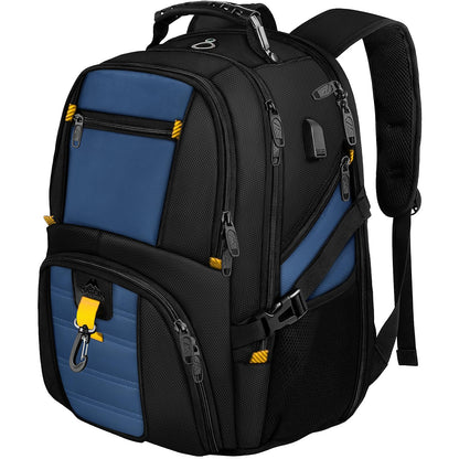 MATEIN Travel Laptop Backpack Large, 17.3 Inch Backpack 50L School Bag Water Resistant, Work Computer Rucksack for Men Anti Theft TSA with USB Charging Port, Laptop Bags for School Business-Roy Blue
