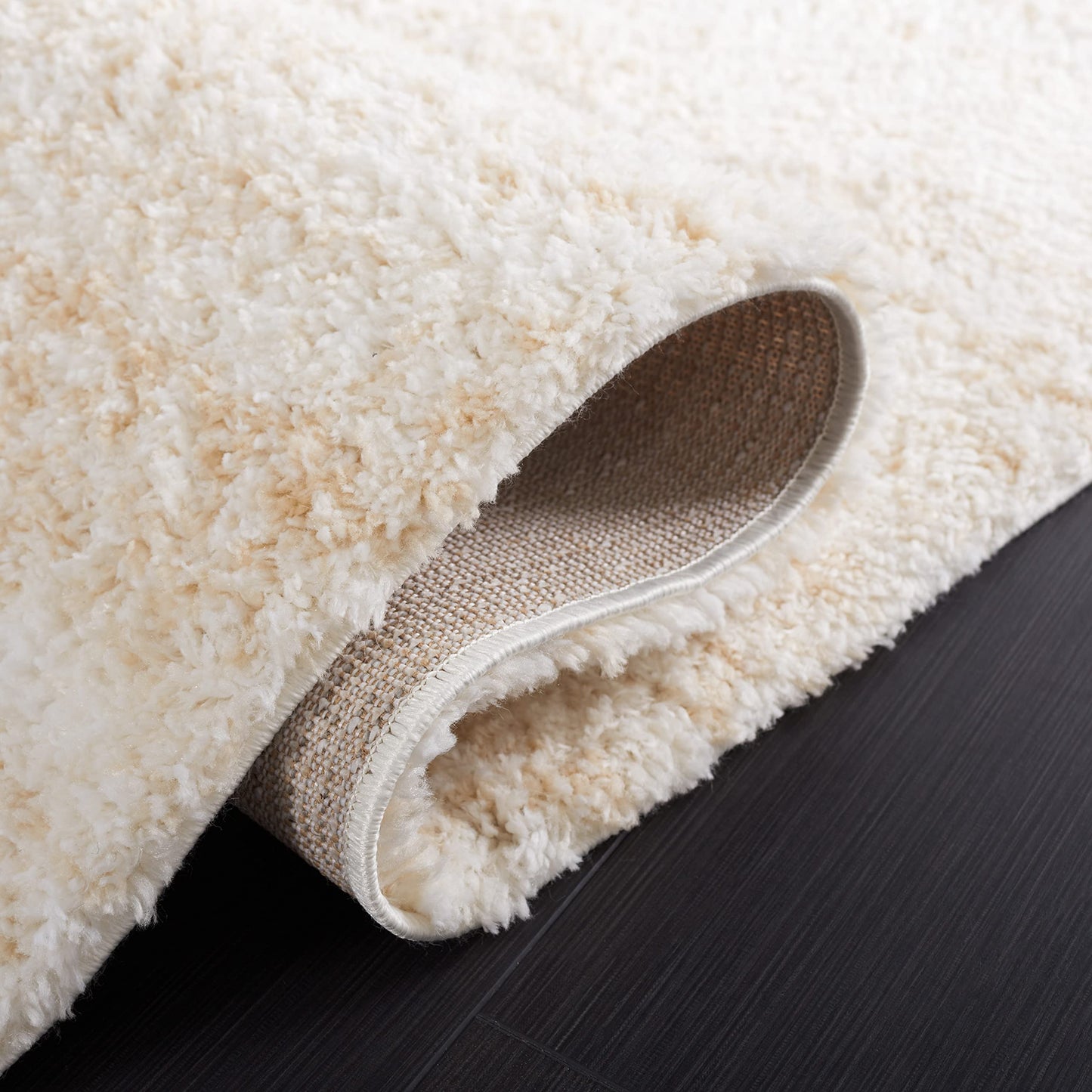 SAFAVIEH Berber Shag Collection Area Rug - 9' x 12', Ivory & Beige, 1.2-inch Thick Ideal for High Traffic Areas in Living Room, Bedroom (BER563A)