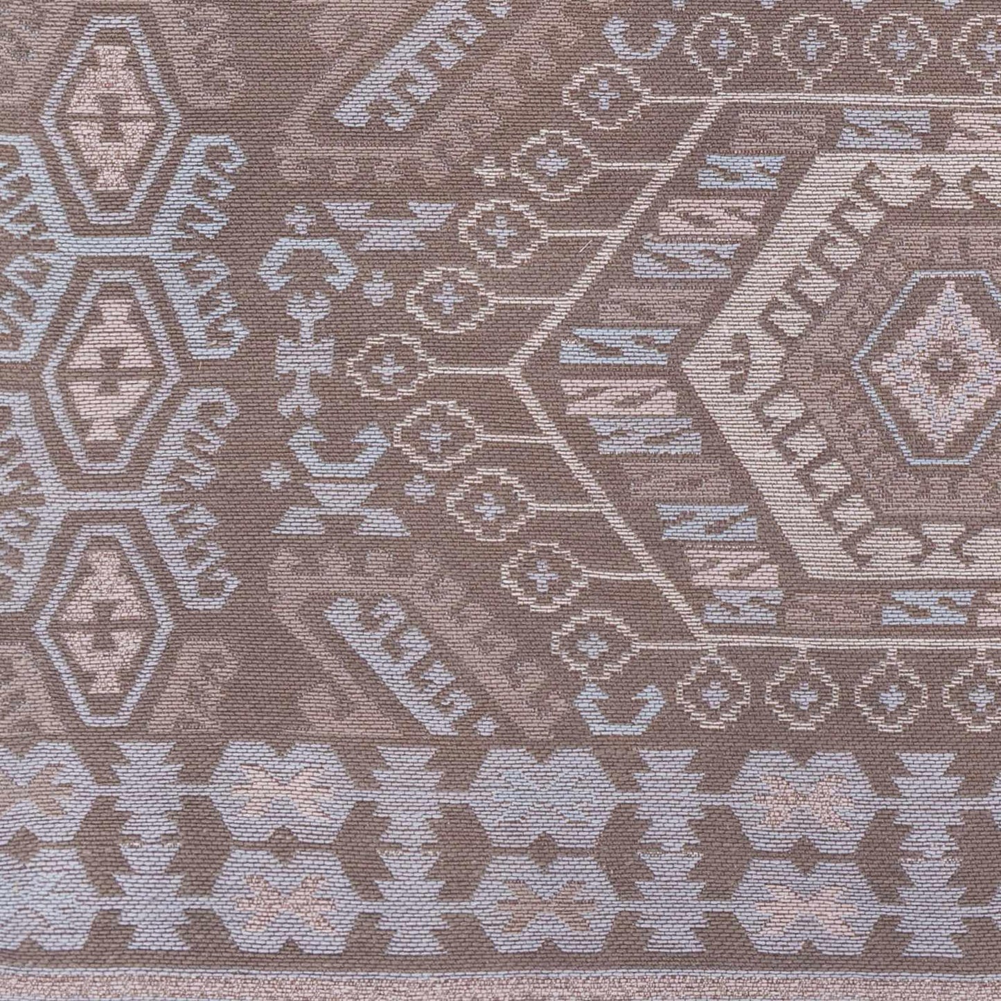 Hauteloom Honeydew Recycled Material Area Rug - Geometric Medallion Diamond Border Triangle - Bohemian Transitional Tribal Southwestern Navajo - Medium Brown, Light Gray, Cream, Brown, Taupe - 2' x 3'