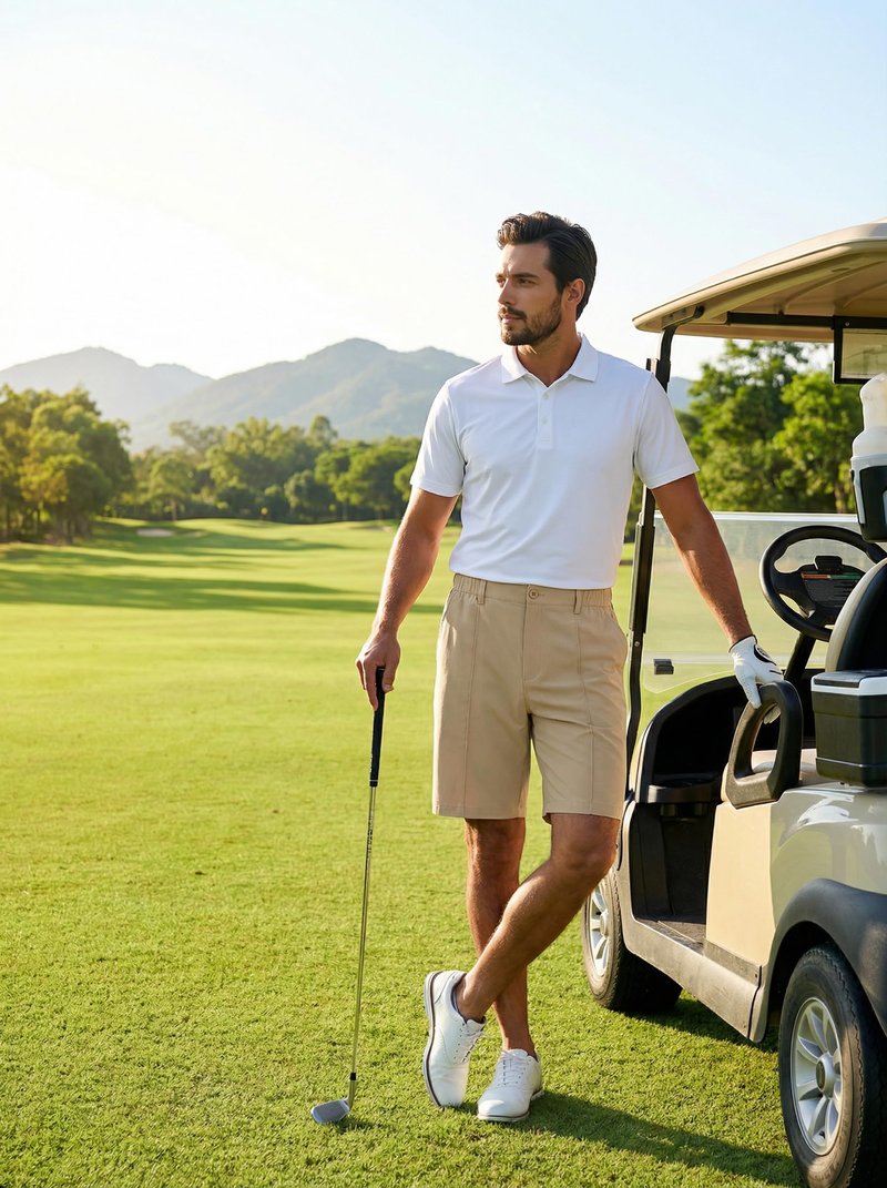 Libin Men's Classic Fit 9" Golf Shorts All Day Comfy Casual Shorts Quick Dry Lightweight Stretch Dress Travel Summer Clothing Work Outdoor Sports with Pockets Khaki 32