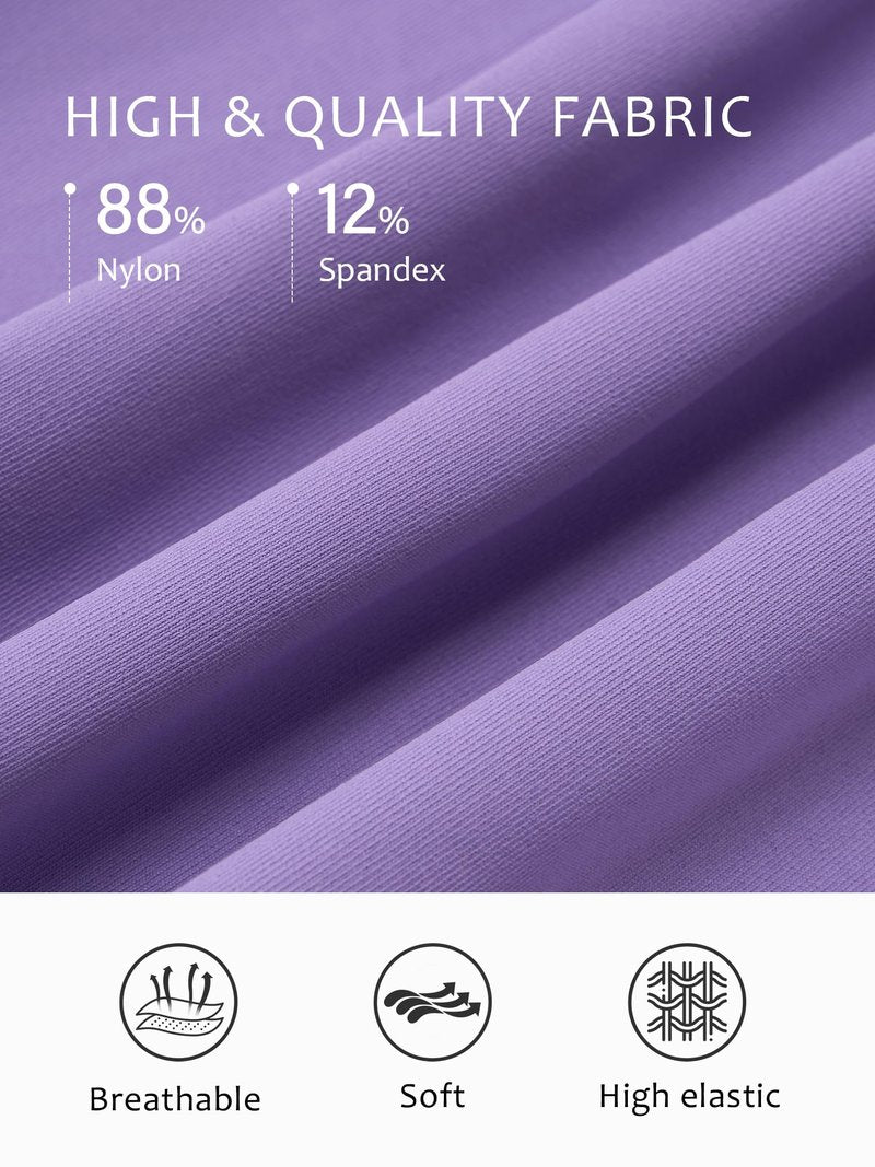 Stelle Women 2 in 1 Running Shorts Flowy Athletic Short High Waisted Workout Tennis Gym Short with Liner Pockets (Lavender, M)