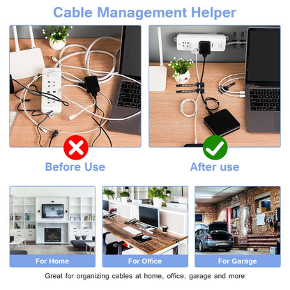 100PCS Adhesive Cable Ties Cable Clips, Self-adhesive Nylon Cable Straps, Adhesive Cable Management Clips for Wire Management (Black-Adhesive Cable Ties)