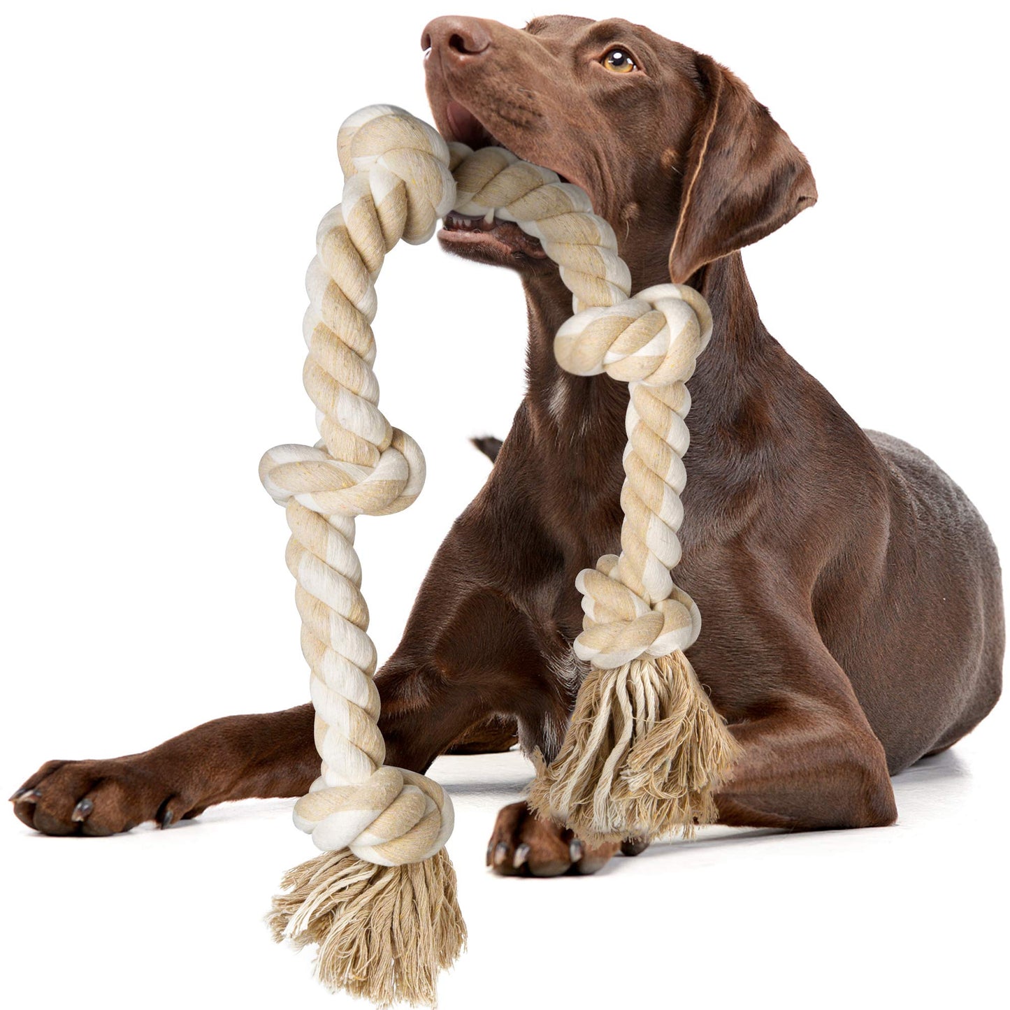 Fida Dog Rope Toys for Large Dogs, 92cm Indestructible Dog Toys for Tug of War, 100% Natural Cotton Chew Toy for Boredom, Pulling, Teeth Cleaning