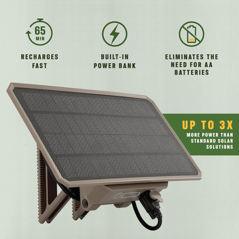 Moultrie - Solar Panel Power Pack - 3.4W - Gen 2 Solar Panel with Battery for Trail Cameras - 7.2v, 3350mAh