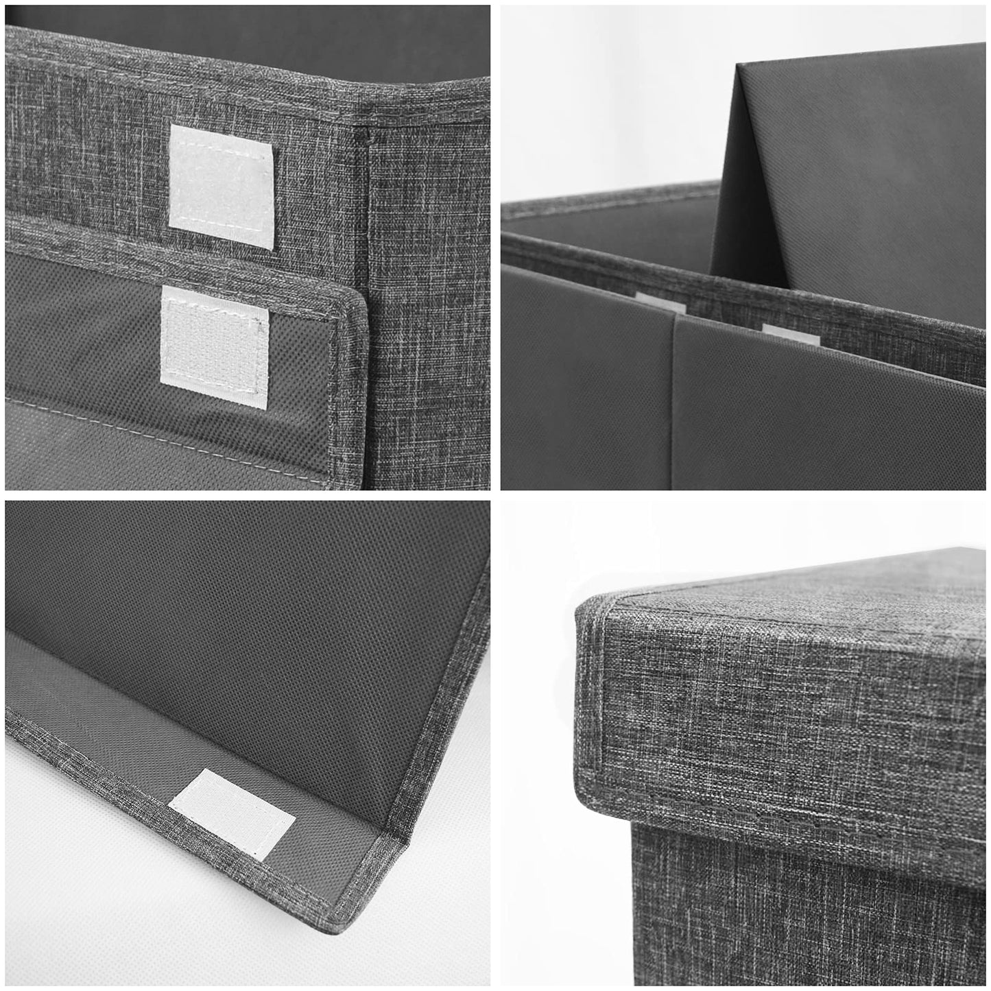 VERONLY Large Toy Box for Boys Girls, Foldable Storage Chest with Lid Fabric Storage Baskets Container Bins for Clothes, Bedroom, Blanket, Nursery, Books, Playroom, Kindergarten (Dark Grey)