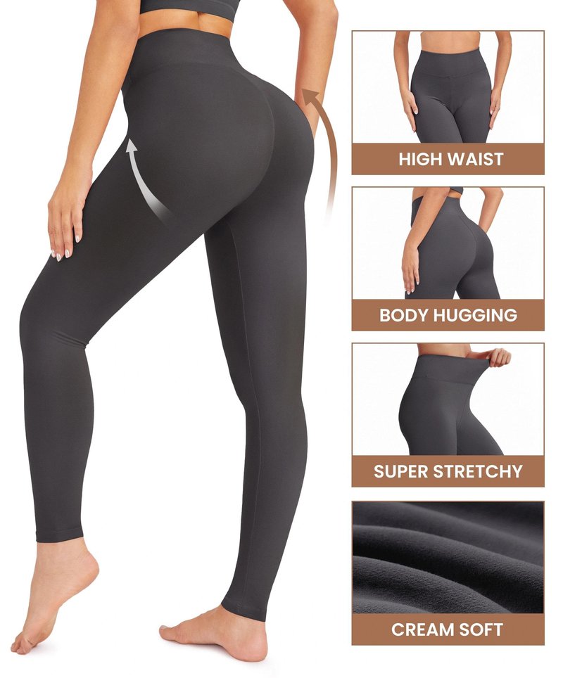 VALANDY Creamlush High Waisted Leggings for Women Pack of Soft Tummy Control Pants Yoga Workout Running Plus Size(S-3XL)