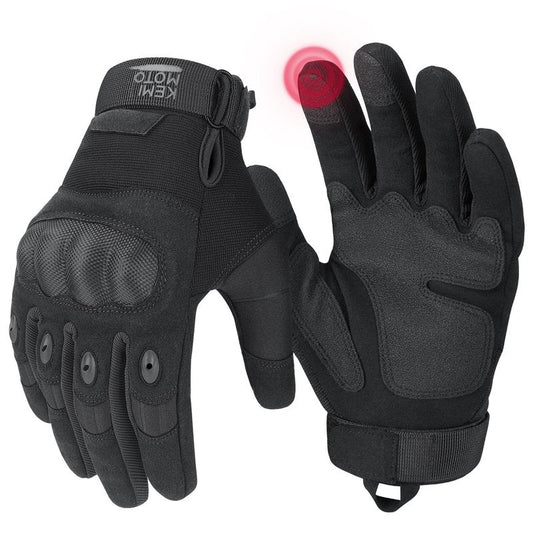 KEMIMOTO Tactical Gloves for Men, Touchscreen Motorcycle Gloves with Hard Shell & Palm Padding for Sports Motorcycle Cycling Tactical Airsoft Paintball Hunting Hiking Camping Climbing (Black,XX-Large)