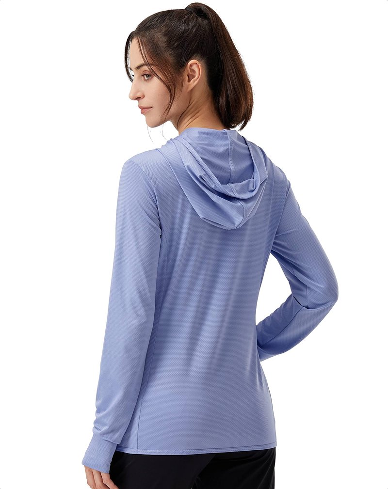 Soothfeel Women's UPF 50+ Sun Protection Hoodie Jacket Lightweight Long Sleeve Sun Shirt for Women with Pocket Hiking Outdoor