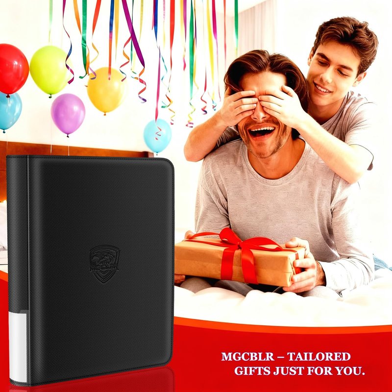 MGCLBR Top Loader Binder – Holds 324 Cards (20 Hard Sleeves Included),9-Pocket Side-Loading Card Binder Ringless Double-Sided – Perfect for Trading/Sports Cards & Tournaments