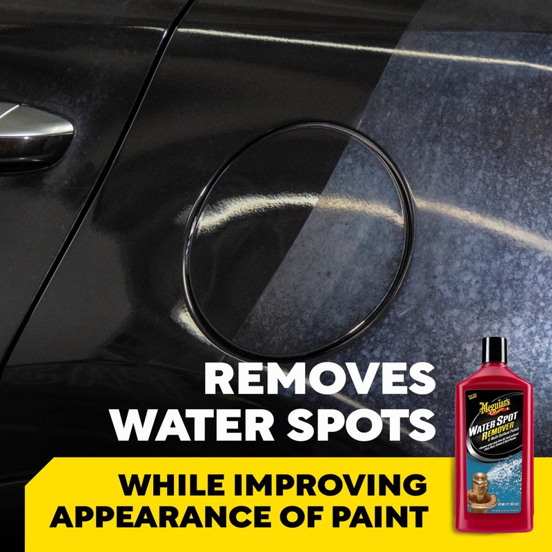 Meguiar's Water Spot Remover, Heavy Duty Water Spot Remover for Cars, Remove Water Stains and Polish Glossy Paint with a Versatile Clear Coat Safe Formula, 16 oz