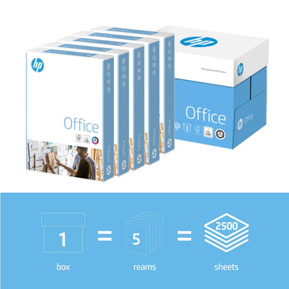 HP Office A4 80gsm White Office Copier Paper (1 Box Contains Five Reams of 500 Sheets)