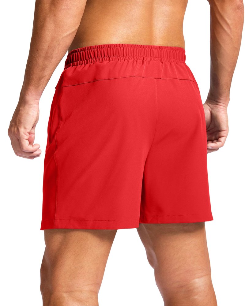 G Gradual Men's Athletic Running Shorts with Zipper Pockets Quick Dry 7"/ 5"/ 9" Workout Gym Shorts for Basketball Hiking(Deep Red,5XXXL)