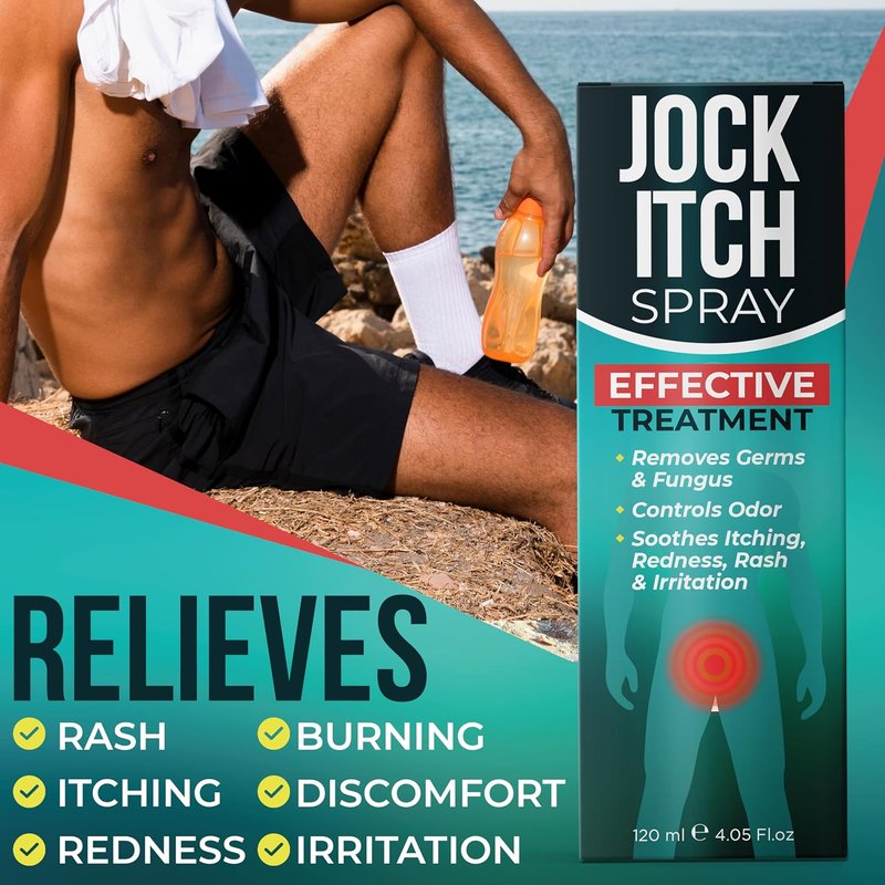 Jock Itch Spray - Antifungal Relief for Itchy Skin | Fast Absorption & Deep Penetration | Soothes Groin & Inner Thighs