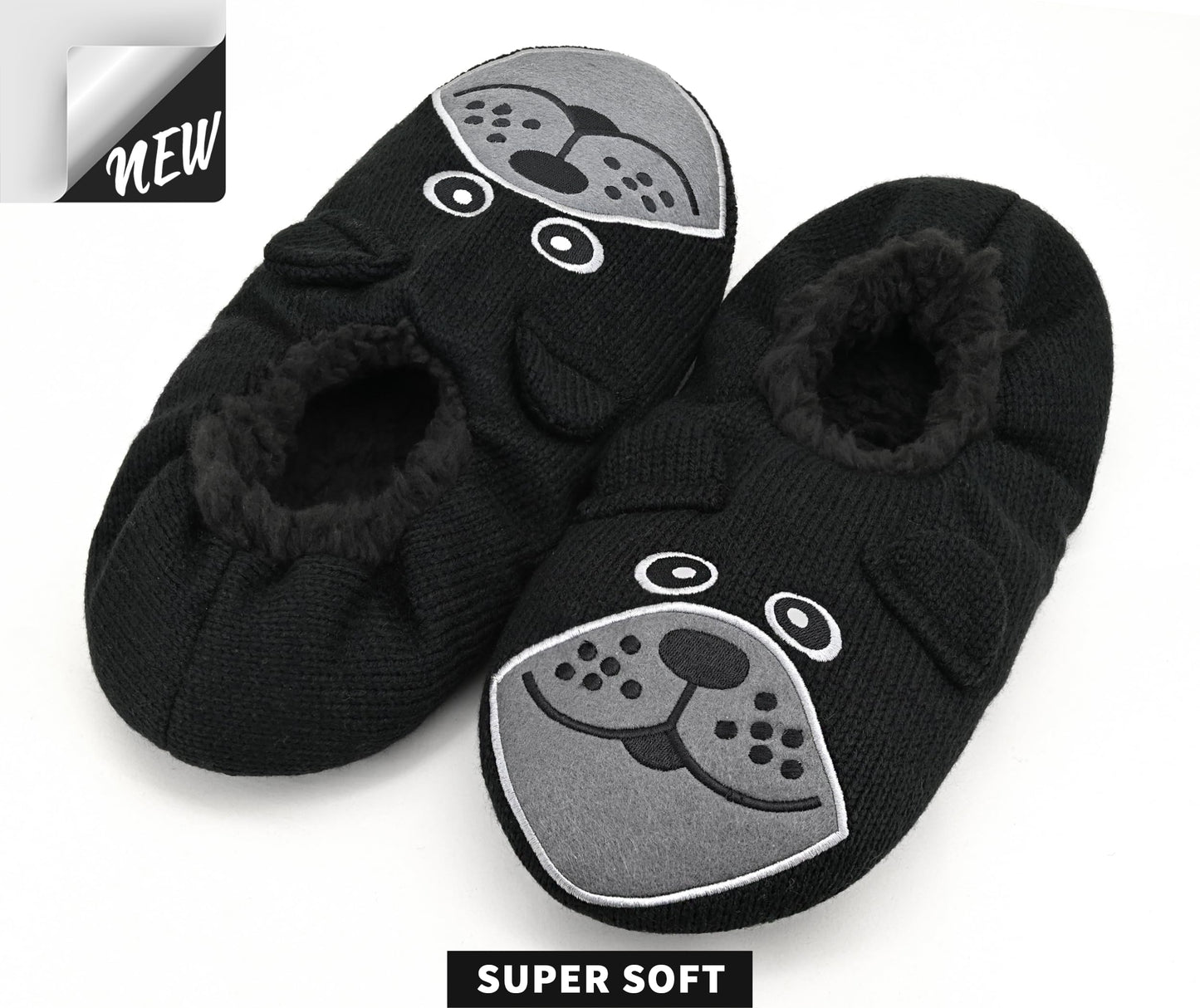 Panda Bros Slipper Socks for Men, Mens Slipper Socks with Non Skid Bottoms, Cozy Animal House Slippers