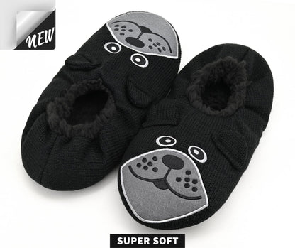 Panda Bros Slipper Socks for Men, Mens Slipper Socks with Non Skid Bottoms, Cozy Animal House Slippers