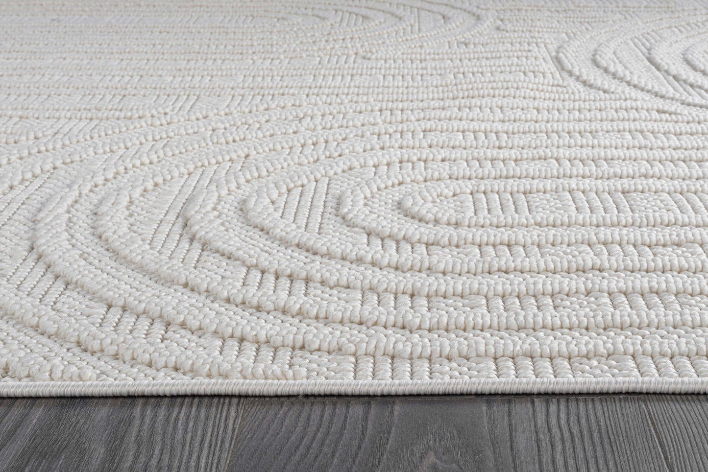 Beverly Rug Micro Loop Area Rug White 8x10 Modern Luxury Soft Circle Geometric Durable Indoor Area Rugs for Living Dining Room Office Stain Resistant Non Shedding Casual Indoor Carpet White 8 x 10