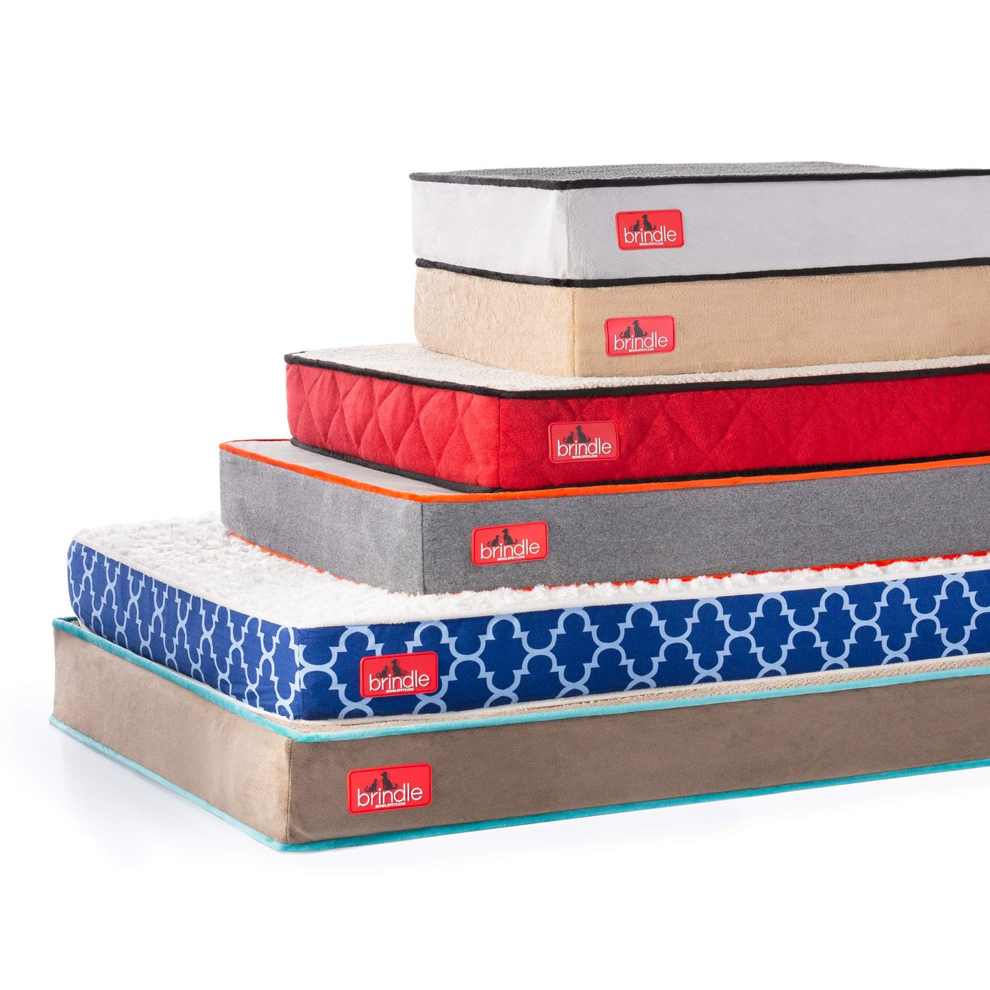 Brindle Waterproof Designer Memory Foam Pet Bed-Removable Machine Washable Cover-4 Inch Orthopedic Pet Bed-Joint Relief, Navy Trellis, Small