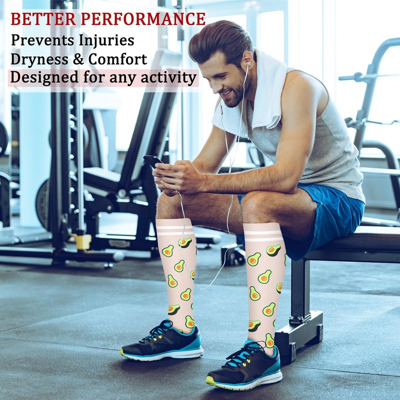 CHARMKING Compression Socks for Women & Men (8 Pairs) 15-20 mmHg Graduated Copper Support Calf Socks are Best for Pregnant, Nurses - Boost Performance, Circulation, Knee High Wide Calf(S/M, Multi 54)