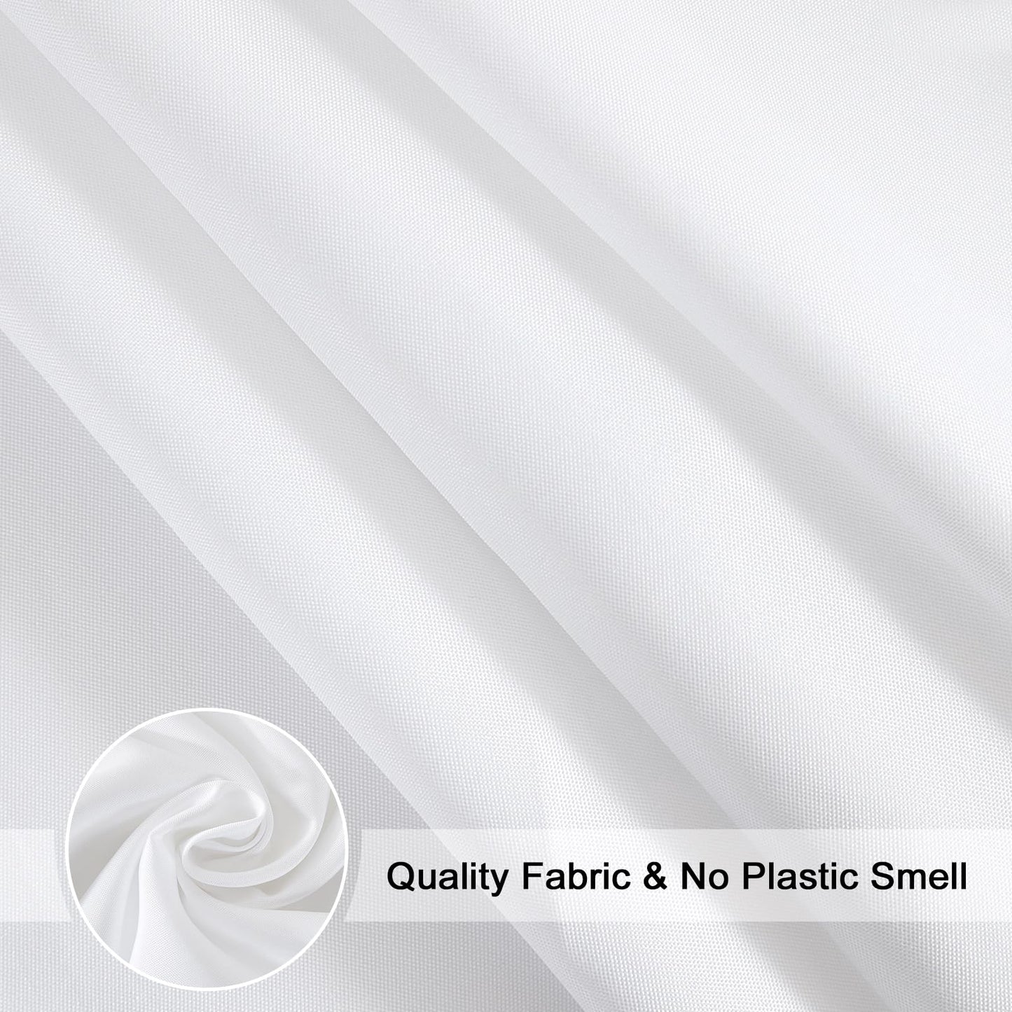 White Shower Curtain,Mould Proof and Mildew Resistant Extra Long Shower Curtain Liner 180 x 200cm Drop,100% Polyester Machine Washable Waterproof Fabric Bathroom Shower Curtain