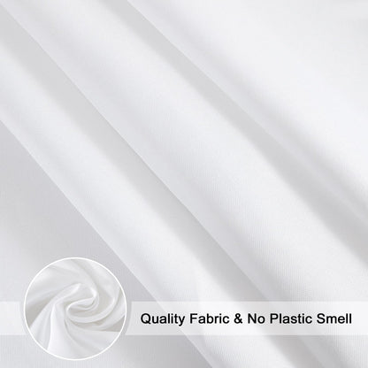 White Shower Curtain,Mould Proof and Mildew Resistant Extra Long Shower Curtain Liner 180 x 200cm Drop,100% Polyester Machine Washable Waterproof Fabric Bathroom Shower Curtain