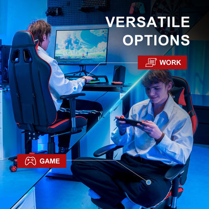 GTRACING Gaming Chair with Footrest, High Back Computer Chair Ergonomic Game Desk Chair Racing Executive Adjustable Swivel Rocker with Headrest and Lumbar Support