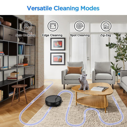 Robot Vacuum and Mop Combo, 2-in-1 Robot Vacuum Cleaner, Perfect for Pet Hair, Hard Floor and Carpet, Anti-Bump, Anti-Fall, App, Voice and Remote Control