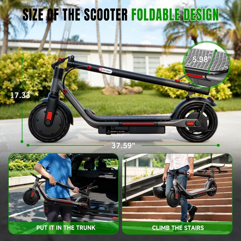 YHR Adult Scooter,Up to 19/23 MPH and 30 Miles Long Range Scooter,Portable Folding EScooter with Dual Brakes,8.5"/10" Solid and Pneumatic Tire,Commuting Escooter App Control