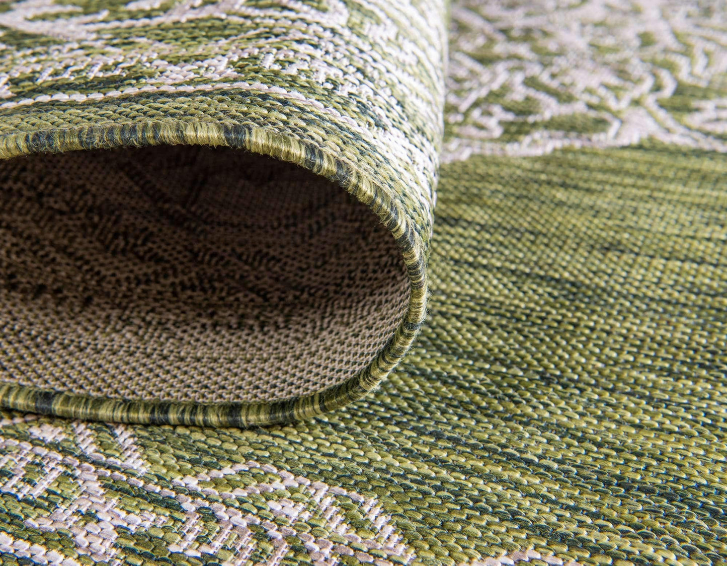 Unique Loom Outdoor Traditional Collection Area Rug - Antique (5' 1" x 8' Rectangle, Green/ Gray)