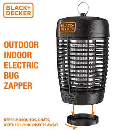 BLACK+DECKER Bug Zapper- Mosquito Repellent Outdoor & Fly Traps for Indoors- Mosquito Killer & Fly Zapper - Gnat & Moth Traps for Home, Deck, Garden, Patio & More