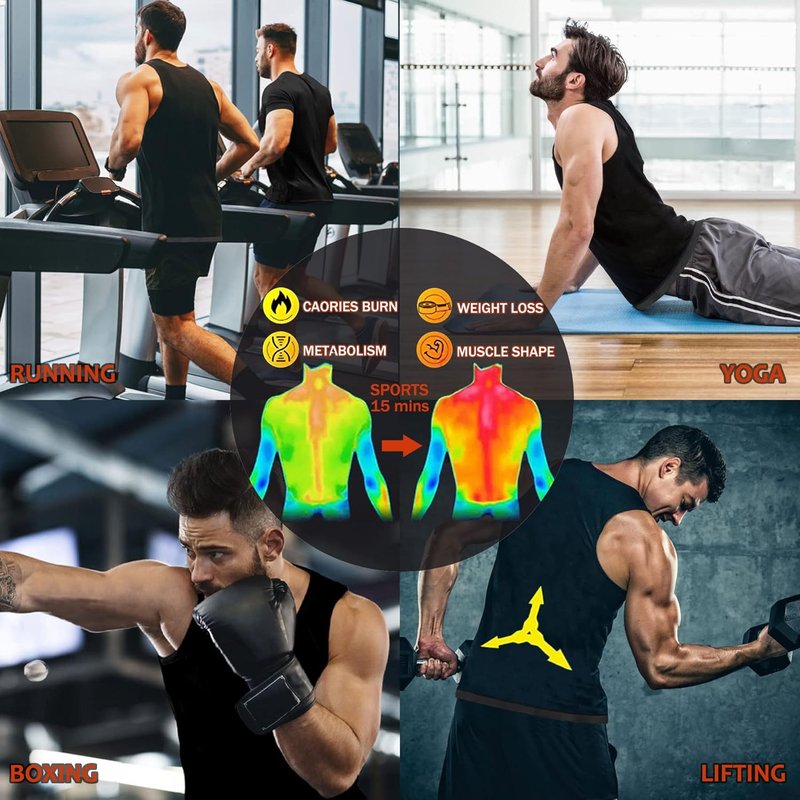 Men's Sauna Shirt - Short Sleeve Sweat Body Shaper Vest for Gym Workouts | Fitness Tank Top