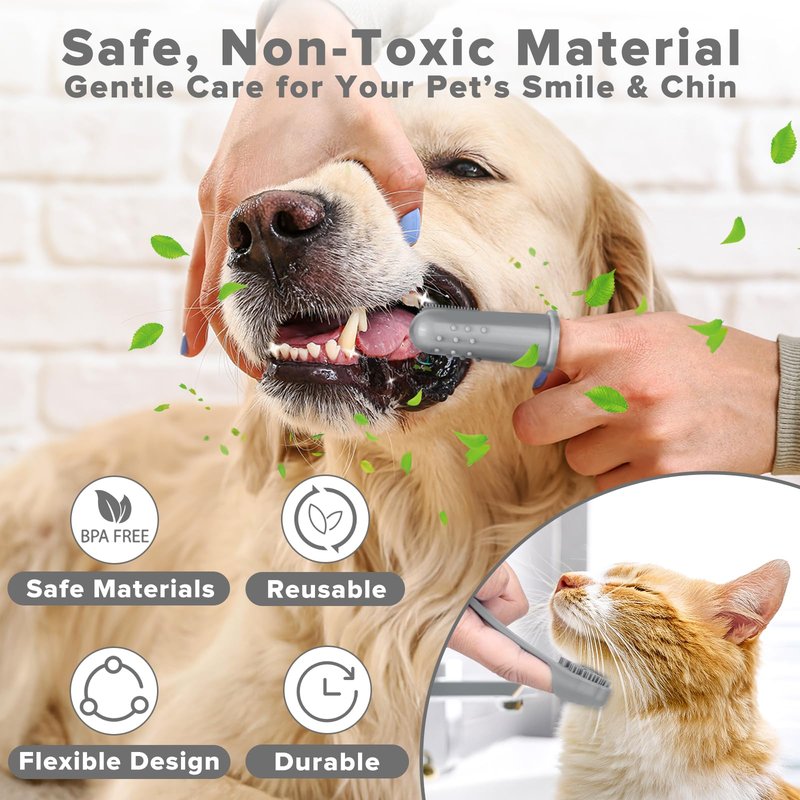 Augwind 6PCS Pet Grooming Kit for Dogs, Cats and Horses | Dog Washing Gloves | Cleanroom Gloves | Dog Bath Brush | Dog Bath Gloves | Dog Shampoo Brush | Dog Bath Supplies (Grey)