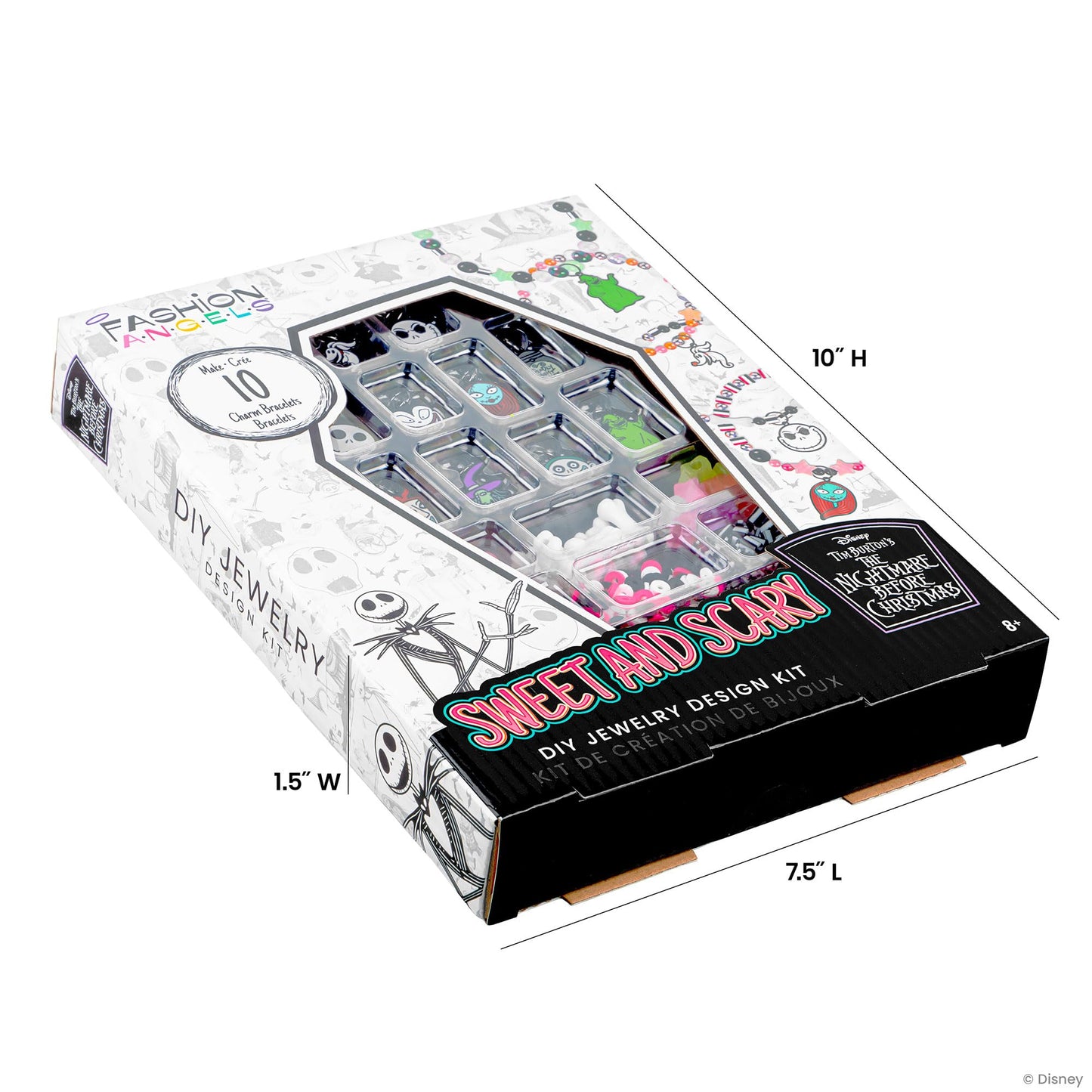 Fashion Angels Disney Tim Burton's The Nightmare Before Christmas Sweet & Scary Jewelry Kit, Includes 800+ Beads, Trendy DIY Jewelry Kit for Tweens & Teens