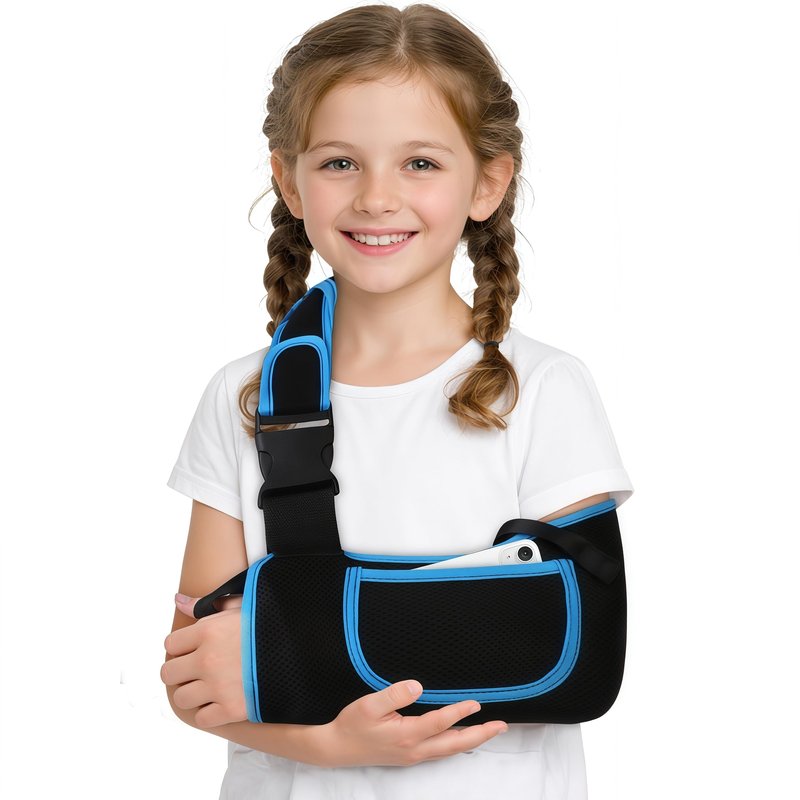Kids Arm Sling Shoulder Immobilizer, Adjustable Rotator Cuff Support Brace, Fit Left or Right, Breathable Mesh Medical Slings for Elbow, Clavicle and Wrist Injury, Forearm Fracture, Surgery Recovery