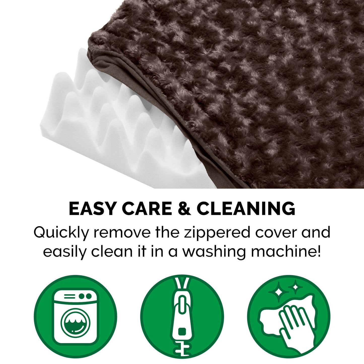 FurHaven Pet Dog Bed | Deluxe Orthopedic Ultra Plush Mattress Pet Bed for Dogs & Cats, Chocolate, Medium