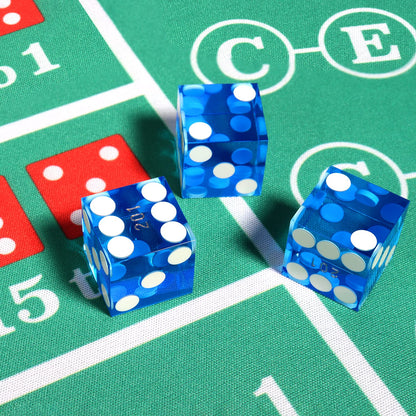 GSE Games & Sports Expert Casino Dice Game AAA Grade 19mm Pro Vegas Style Craps Dice Set of 5 with Razor Sharp Edges & Matching Serialized Numbers for RPG, Dice Stacking, Yahtzee Dice Games
