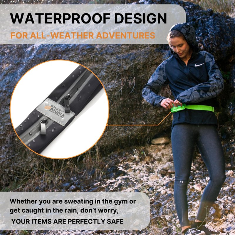 Running Belt for Women and Men, Waterproof Phone Holder for Running, Reflective 2-Pocket Waist Pack for Storing Runner’s Essentials Safely, Running Fanny Pack Fits Most Phones, Adjustable Belt Bag