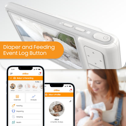 CHILLAX Giraffe Pro Max Baby Monitor – Video Baby Monitor with Full HD 1080p Camera and 5” 720P Video Parent Unit, Privacy Protection Switch, Auto Dimming LED, Gooseneck, 2-Way Audio, Night Vision