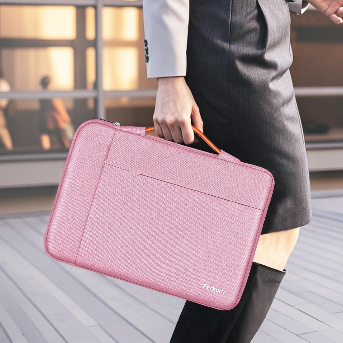 Ferkurn Laptop Case Sleeve 14 Inch Compatible with 14" MacBook Pro M4/M3/M2/M1, HP Pavilion Chromebook 14A EliteBook X360 Probook, ASUS Vivobook,Lenovo Ideapad,Acer, Slim Carrying Computer Bag, Pink