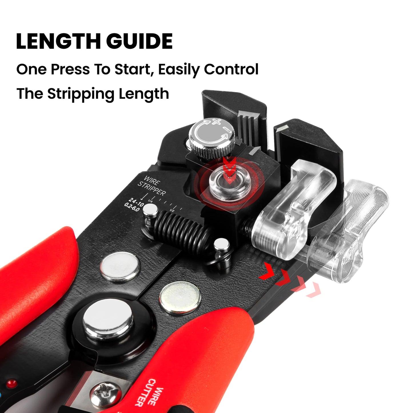 KAIWEETS Wire Strippers Electrical, 3 in 1 Wire Cutters, Electrical Tools Terminal Crimper for Electricians, Circuit, Distribution Box Repair, AWG 10-22, Pressure Adjust Rotary Switch, SK5 Cutter