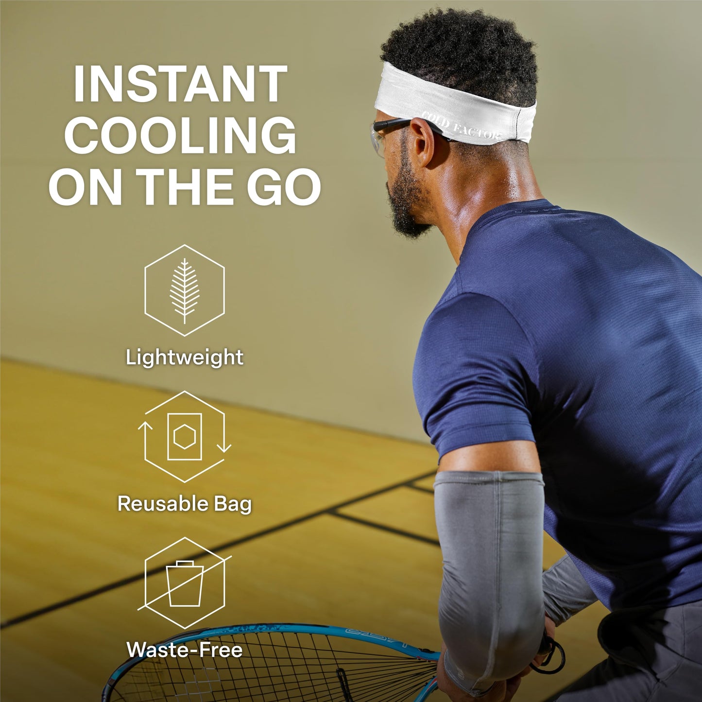 COLD FACTOR Instant Cooling Headband 3 Pack | Advanced Evaporative Comfort for Sports & Outdoor | UPF 50+ Protection | Long-Lasting Coolness | Ideal for Fitness, Hiking, Yoga, & Running (Neutral Pack)