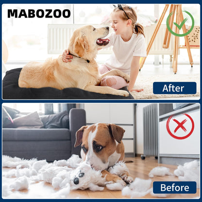 MABOZOO Indestructible Dog Bed - Chew Proof Crate Pad, Durable for Aggressive Chewers, Washable Mats for Small Puppy, Black, 17x23 in