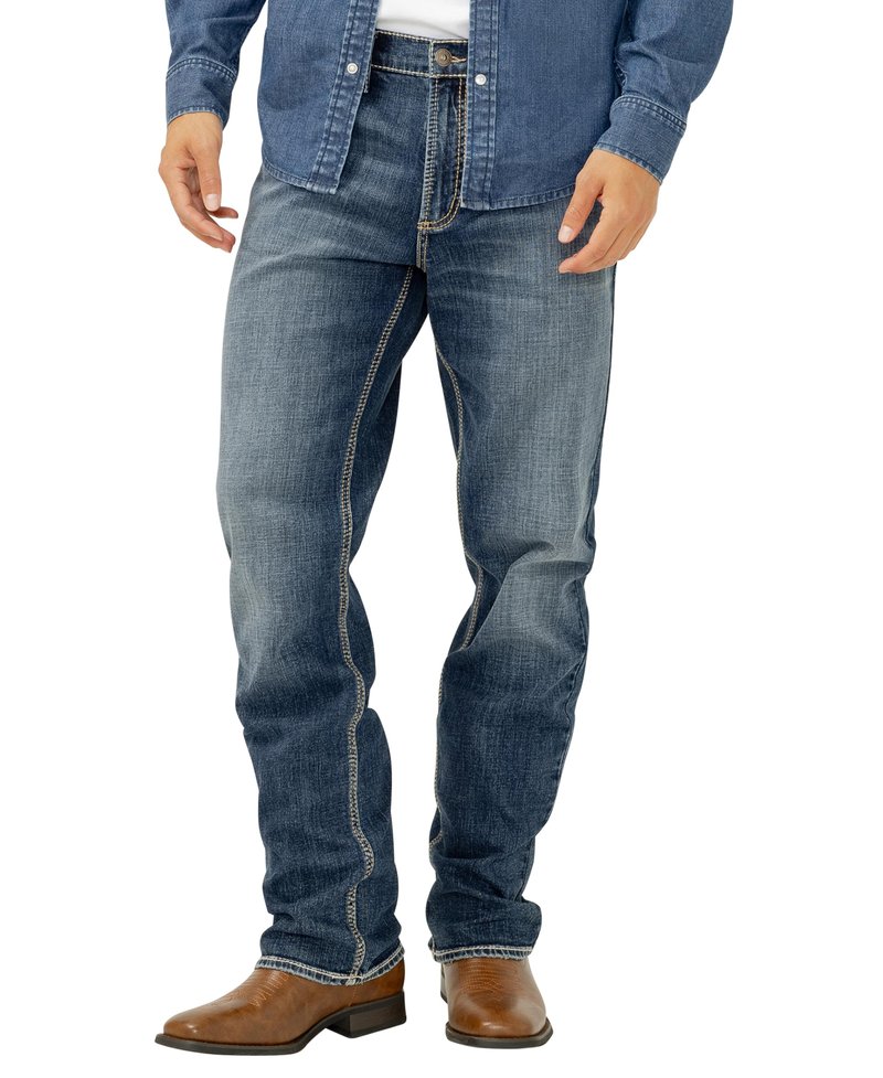 Silver Jeans Co. Men's Grayson Classic Fit Straight Leg Jeans, Dark Wash, 34W x 30L