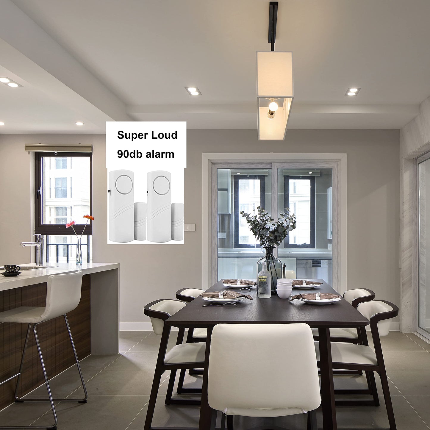 2 Pack Door Alarms for Home Security, Window Door Alarms, Window Alarm Sensors, DIY Protection Burglar Bell Alarm for Home,Office