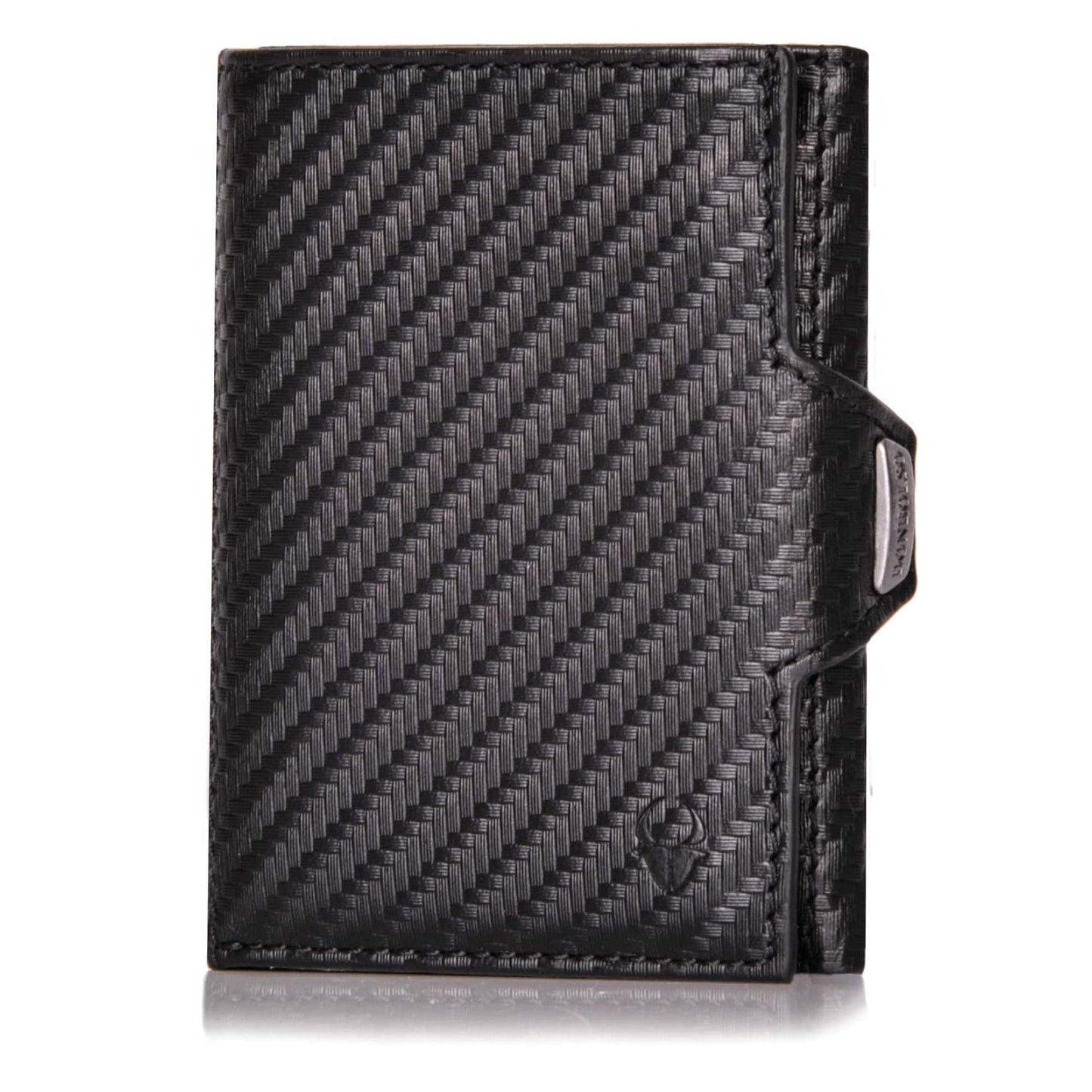 DONBOLSO Wallet NextGen I Modern Slim Wallet with Coin Pocket I Trifold Purse with RFID Protection I up to 11 Cards I Genuine Leather Credit Card Holder for Men and Women I Carbon Fibre