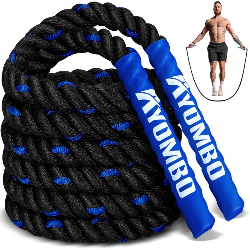 Ayombo Jump Rope, Home Gym Weighted Jump Rope, 1.5lb Heavy Jumprope for Men Women, Workout Equipment Accessories for Exercise,Improve Speed and Training Muscle, Full Body Exercise at Home