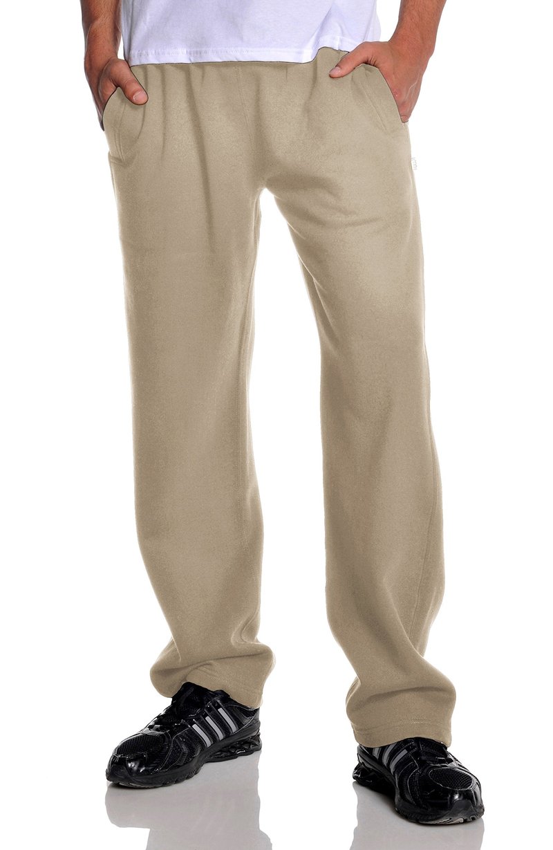 Pro Club Men's Open Bottom Comfort Fleece Sweatpant, Khaki, 2X-Large