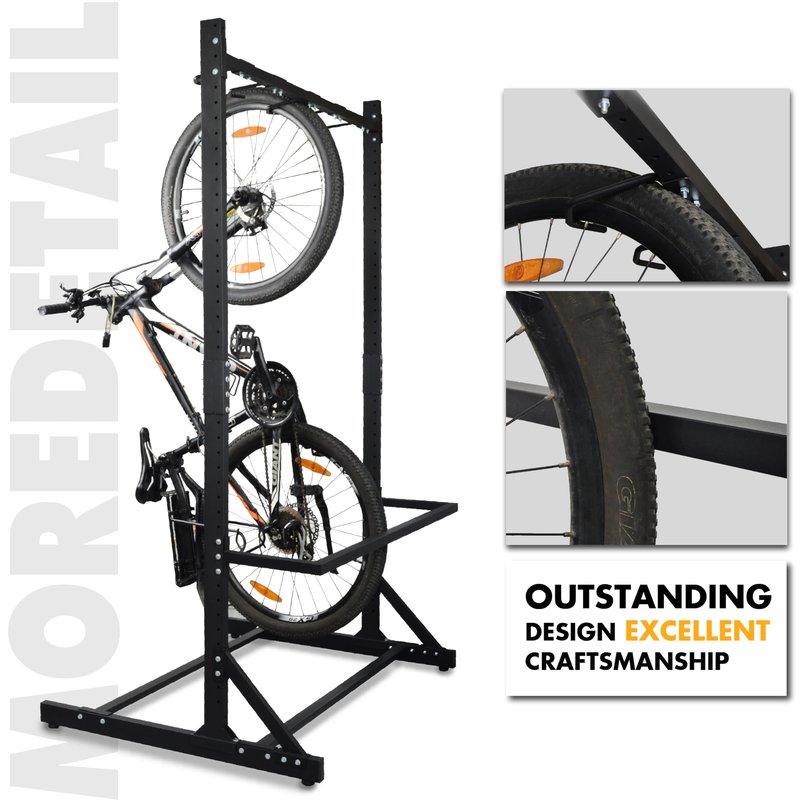 Freestanding 5 Bike Storage Rack for Garage, Hold Multiple Bicycles, Mountain Bikes, Road Bikes, Kids’ Bicycles and E-Bikes